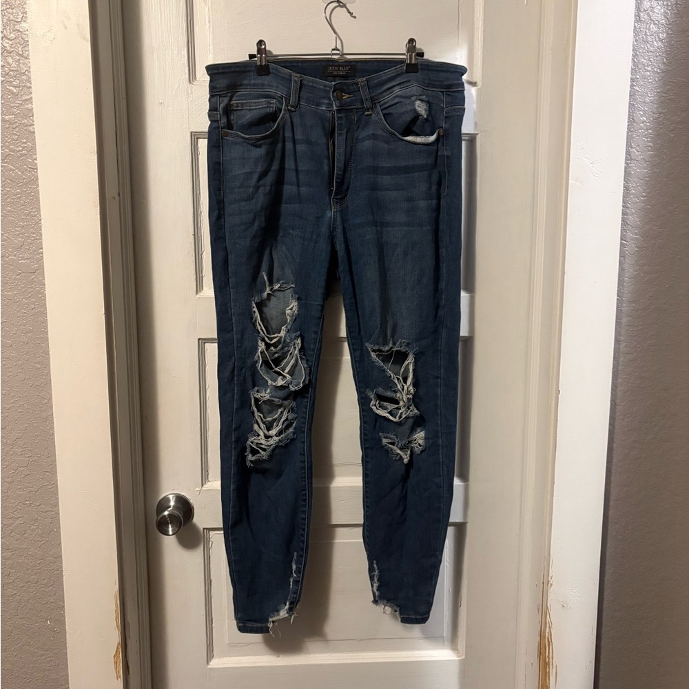 Judy Blue Distressed Skinny Jeans Size 14W